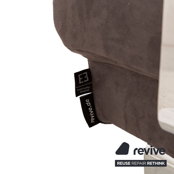 Ewald Schillig Brand Face Stoff Ecksofa Grau Recamiere links Sofa Couch manuelle Funktion Neubezug