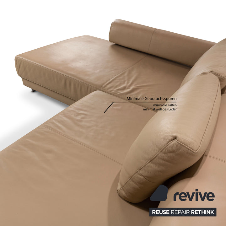 Ewald Schillig Brand Face Leder Ecksofa Beige Recamiere Links Sofa Couch