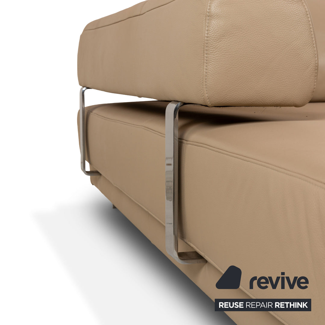 Ewald Schillig Brand Face Leder Ecksofa Beige Recamiere Links Sofa Couch