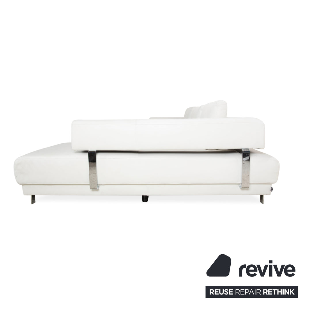 Ewald Schillig Brand Face Canapé d'angle en cuir Blanc Canapé Canapé