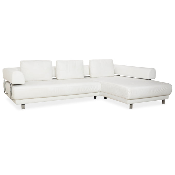 Ewald Schillig Brand Face Canapé d'angle en cuir Blanc Canapé Canapé