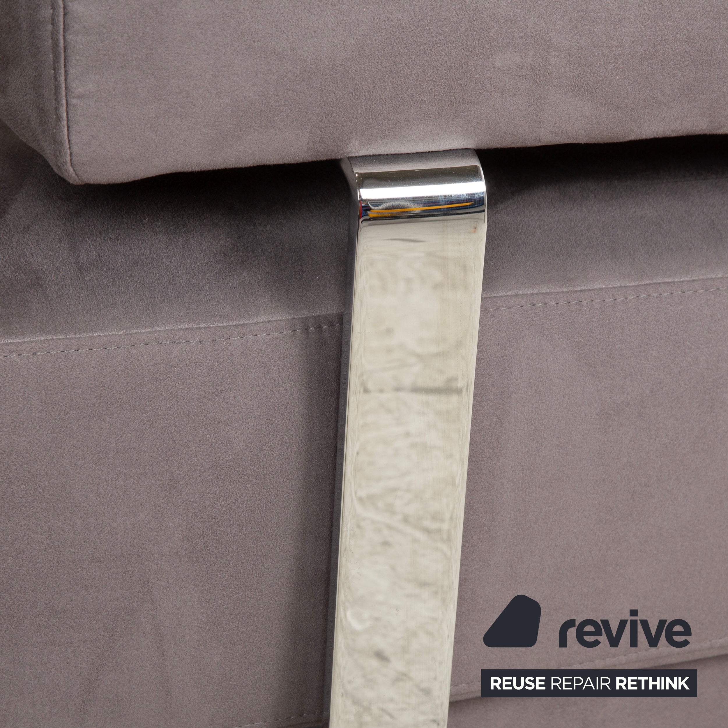 Ewald Schillig Brand Face Samt Stoff Ecksofa Grau Beige Sofa Couch