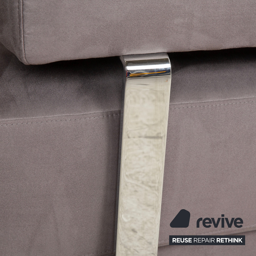 Ewald Schillig Brand Face Samt Stoff Ecksofa Grau Beige Sofa Couch