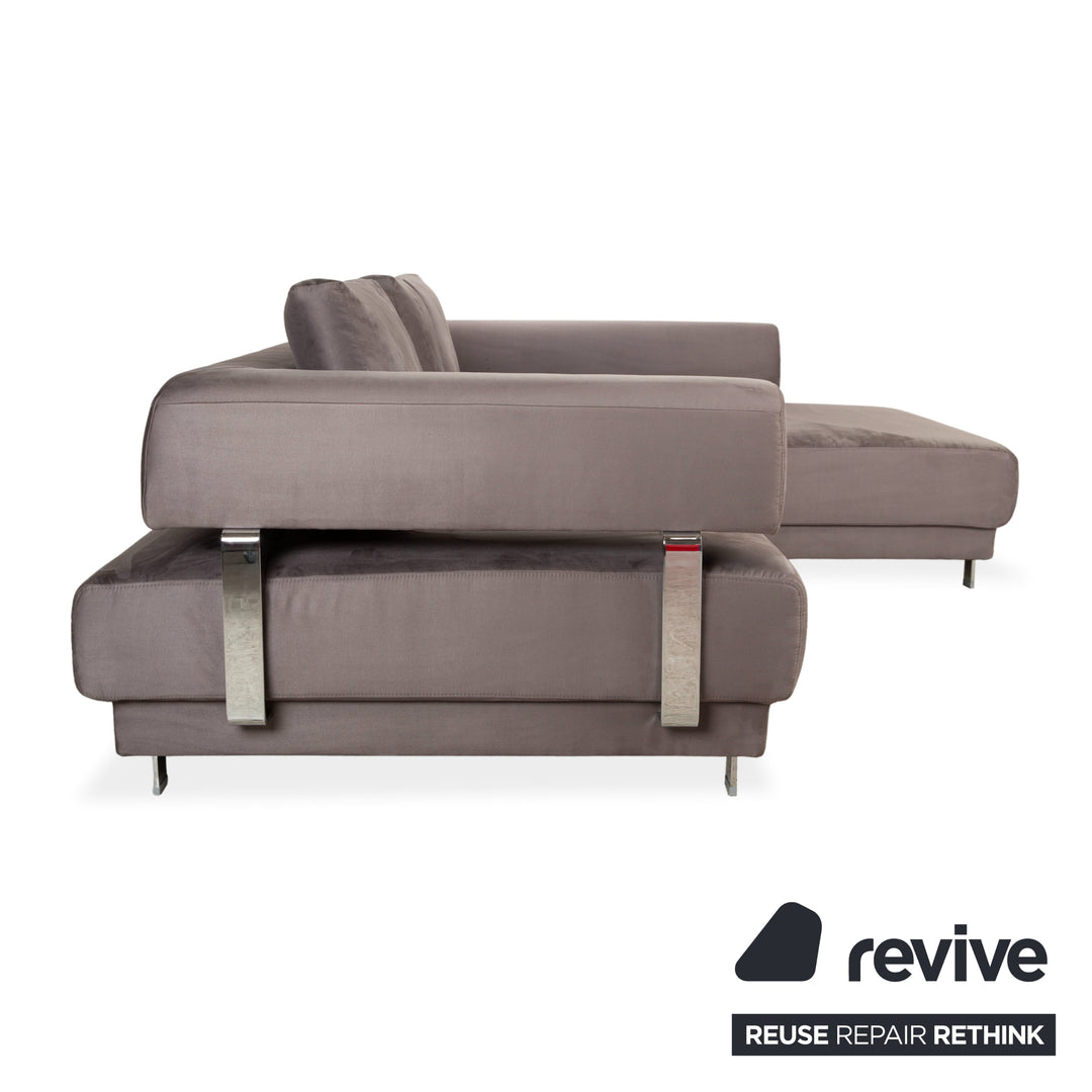 Ewald Schillig Brand Face Samt Stoff Ecksofa Grau Beige Sofa Couch