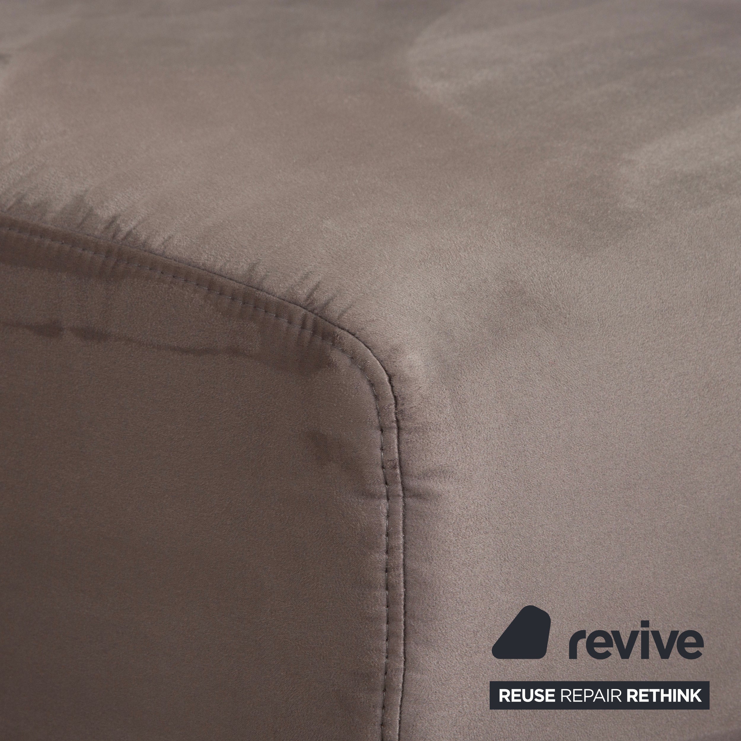 Ewald Schillig Brand Face Samt Stoff Ecksofa Grau Beige Sofa Couch