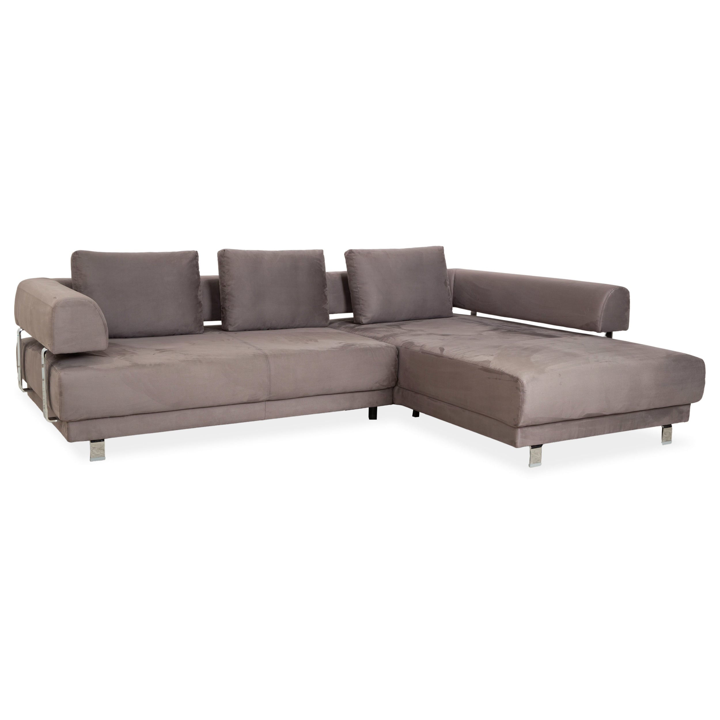 Ewald Schillig Brand Face Samt Stoff Ecksofa Grau Beige Sofa Couch