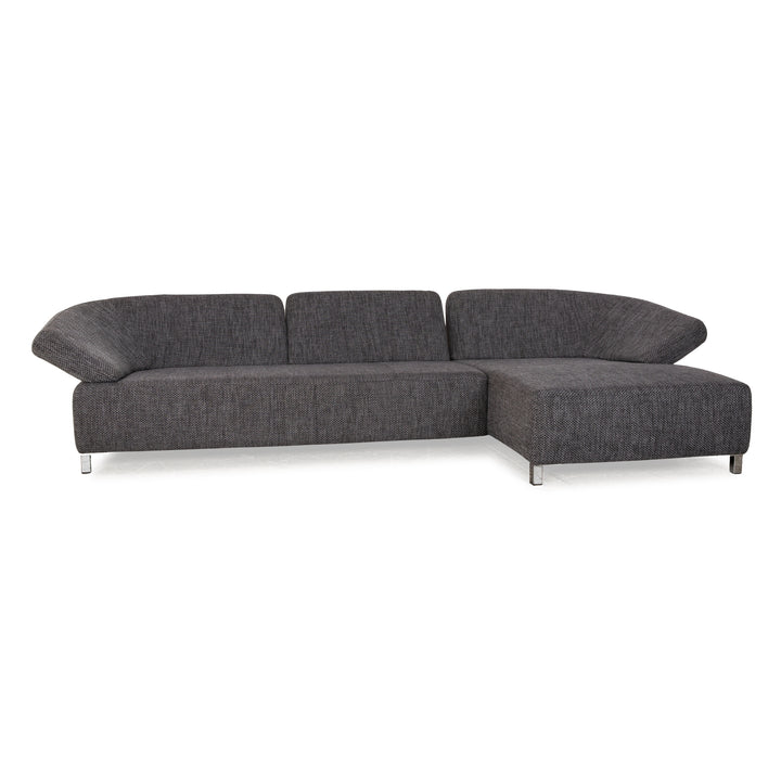 Ewald Schillig Butterfly Stoff Ecksofa Grau Recamiere Rechts Sofa Couch manuelle Funktion