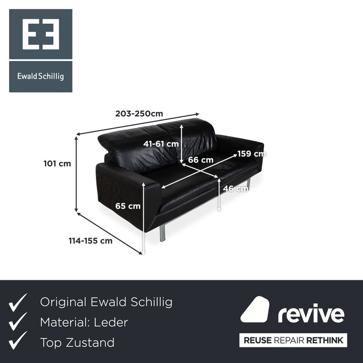Ewald Schillig Columbo Kompaktes Leder Sofa mit Funktionalem Komfort