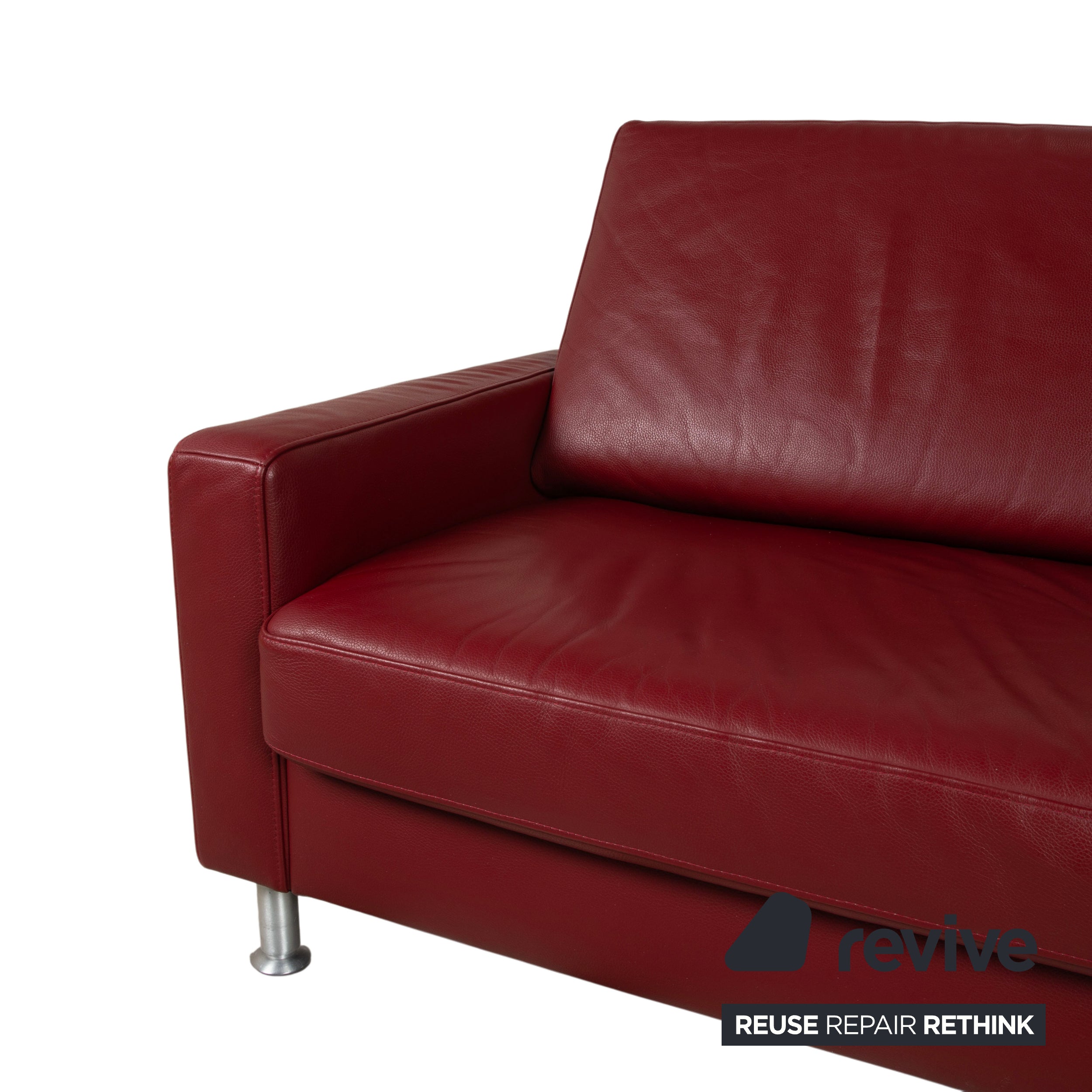 Ewald Schillig Concept Plus Leder Dreisitzer Rot Sofa Couch