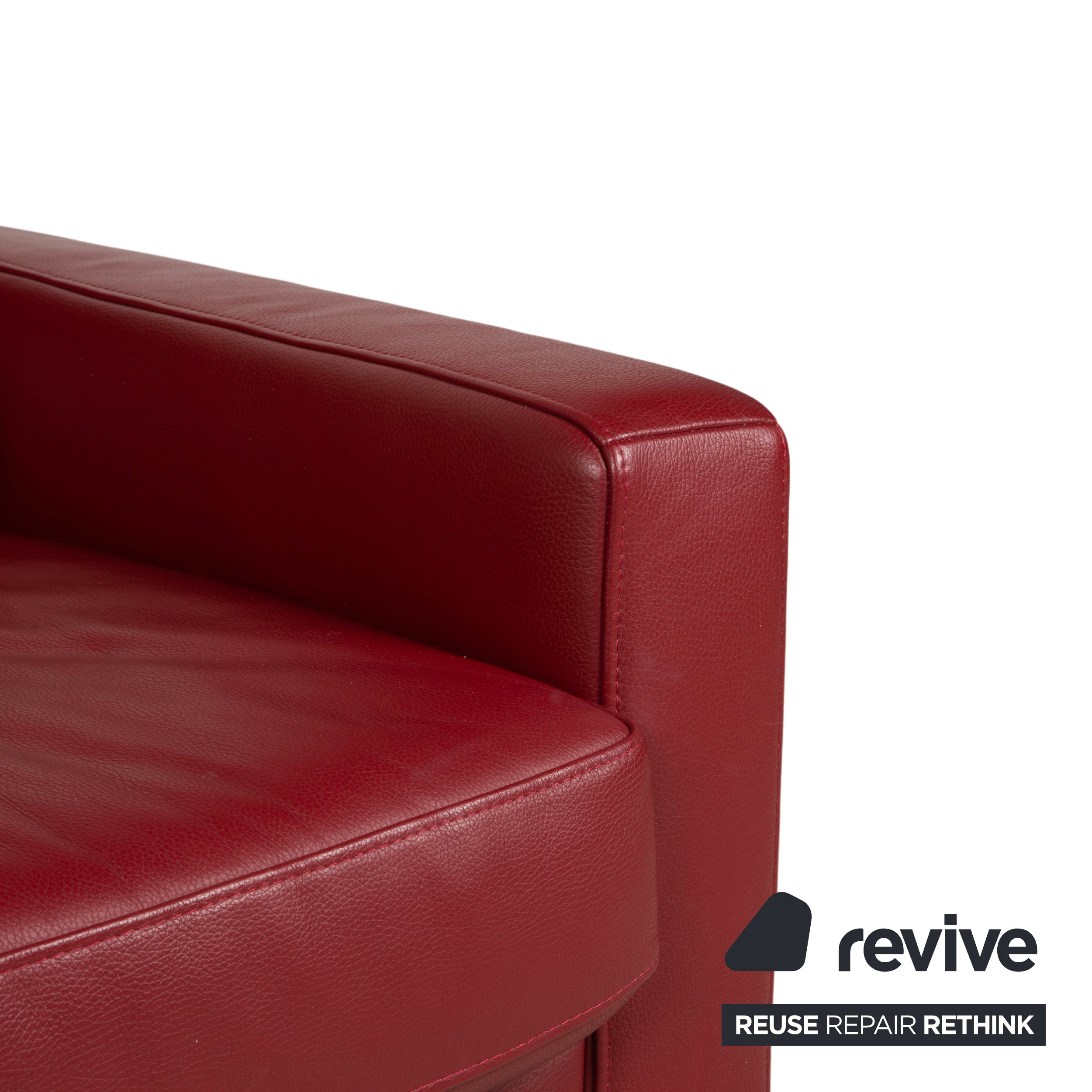 Ewald Schillig Concept Plus Leder Dreisitzer Rot Sofa Couch