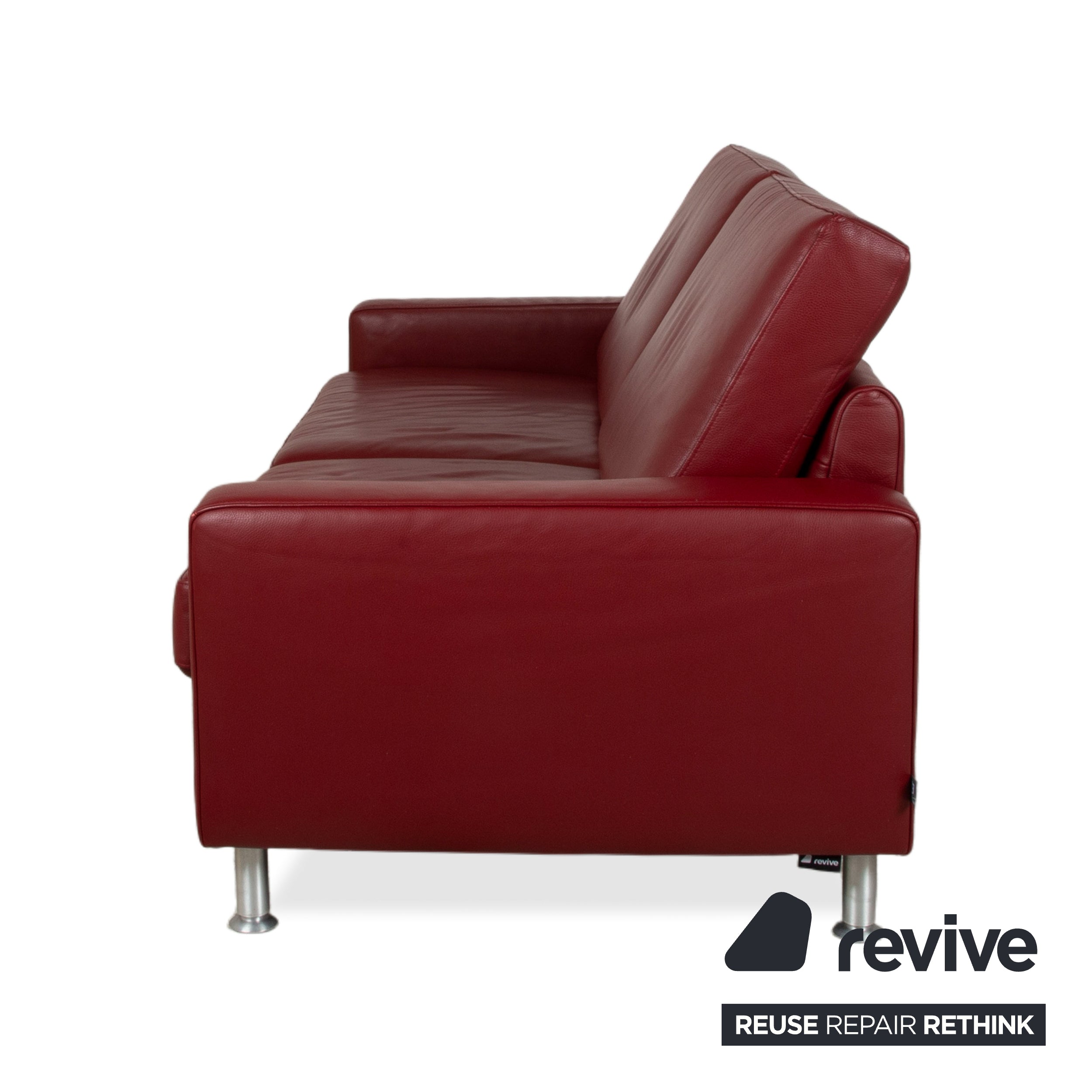 Ewald Schillig Concept Plus Leder Dreisitzer Rot Sofa Couch