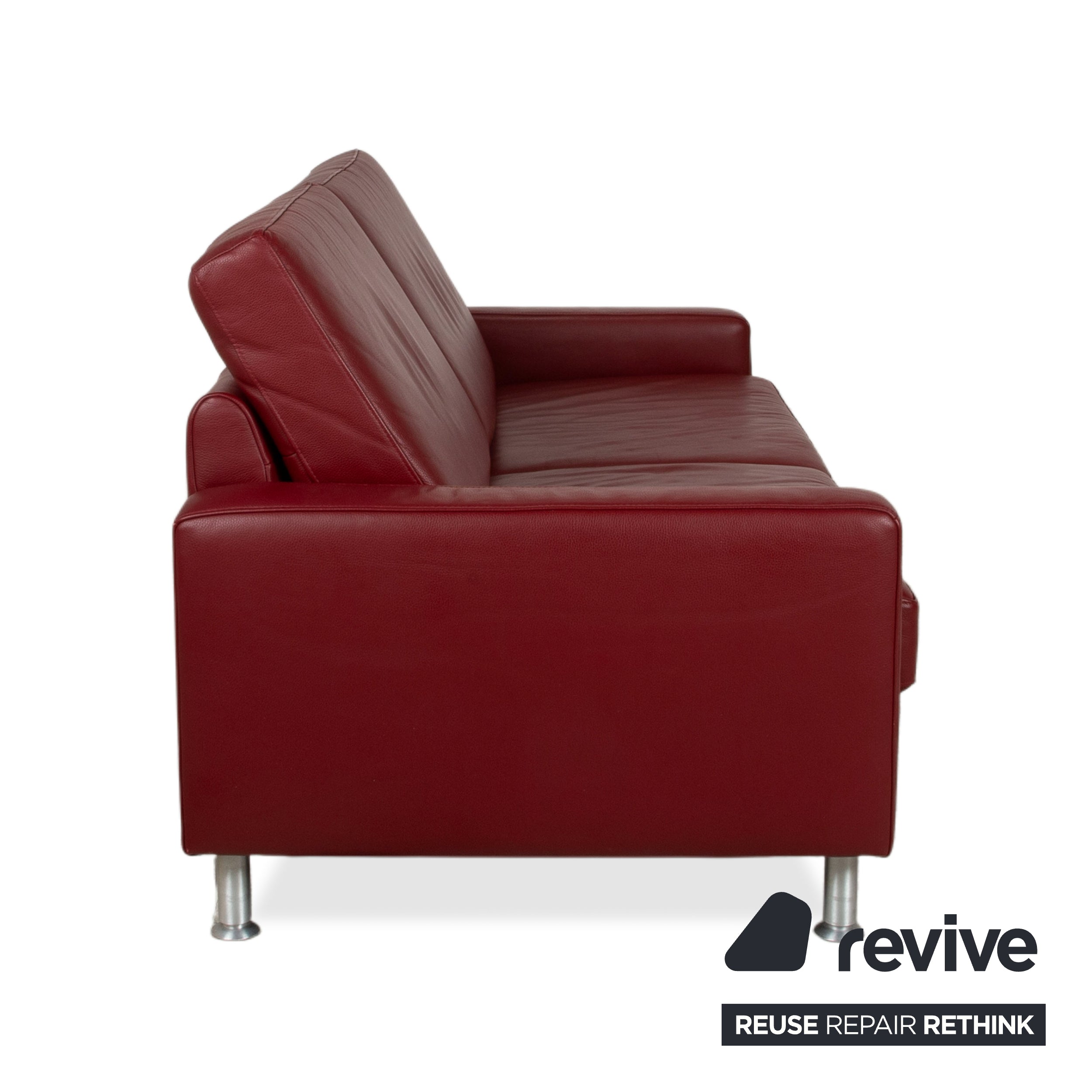 Ewald Schillig Concept Plus Leder Dreisitzer Rot Sofa Couch