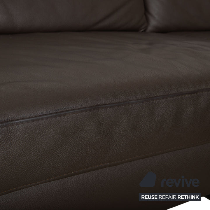 Canapé d'angle en cuir Ewald Schillig Concept Plus marron