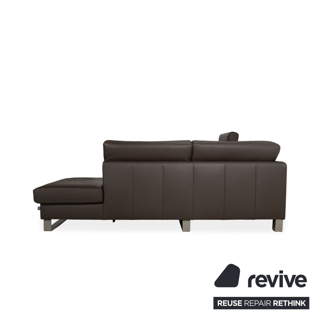Canapé d'angle en cuir Ewald Schillig Concept Plus marron