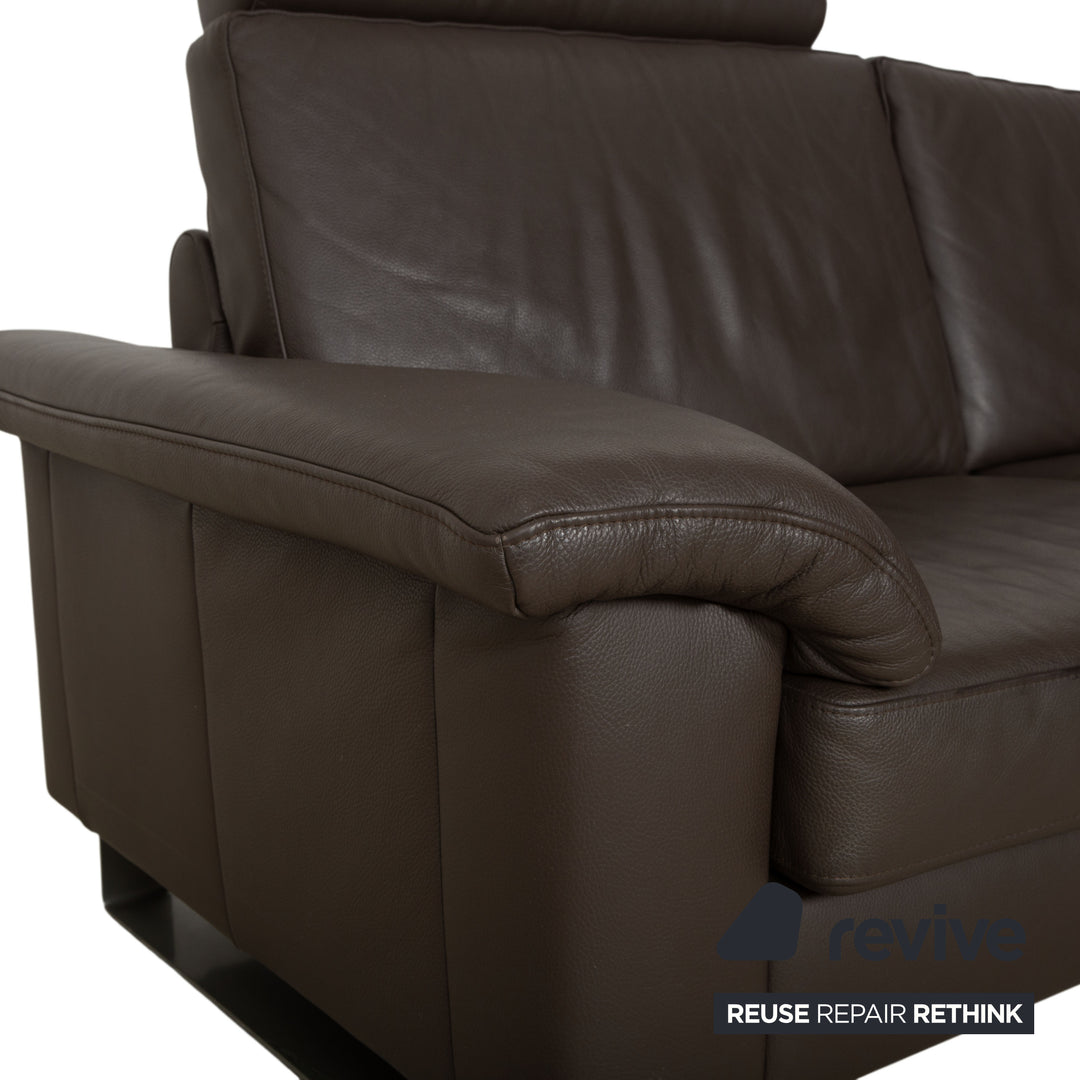 Canapé d'angle en cuir Ewald Schillig Concept Plus marron