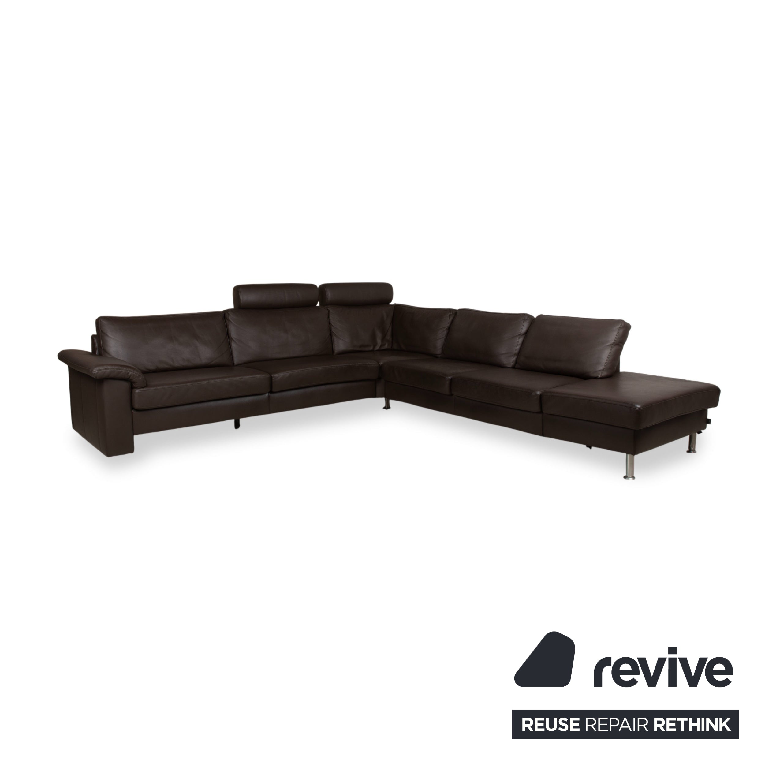 Ewald Schillig Concept Plus Leder Ecksofa Braun Sofa Couch manuelle Funktion Kopfstützen