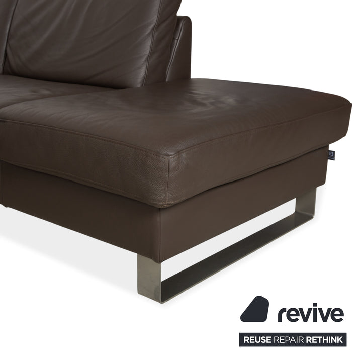 Canapé d'angle en cuir Ewald Schillig Concept Plus marron