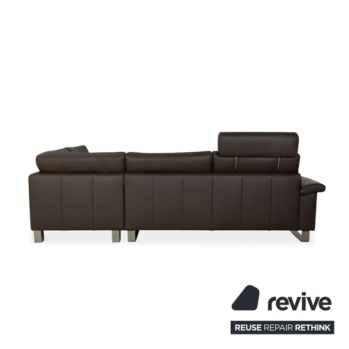 Canapé d'angle en cuir Ewald Schillig Concept Plus marron