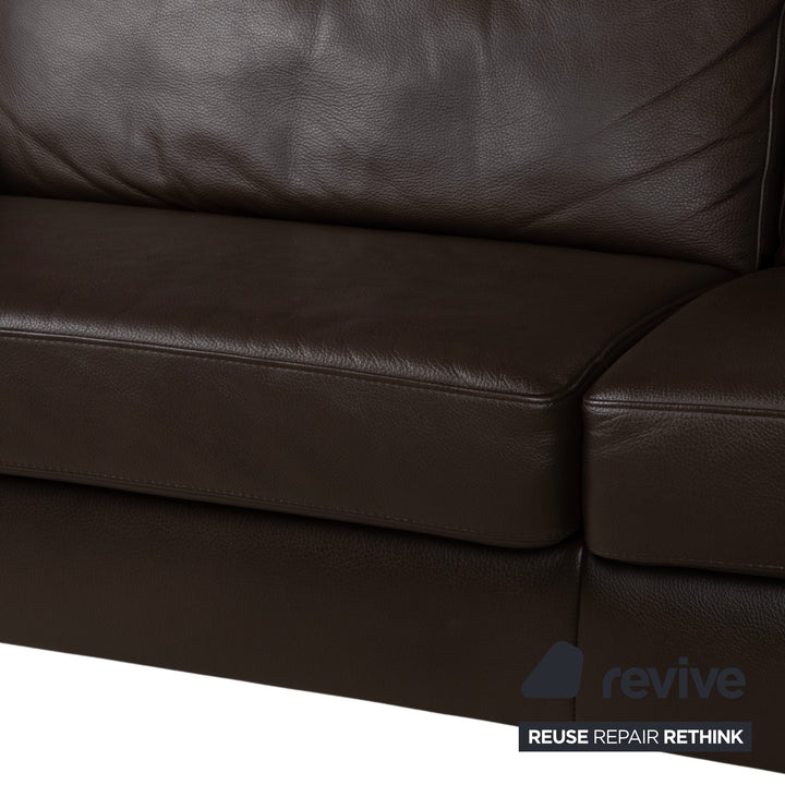 Ewald Schillig Concept Plus Leder Ecksofa Braun Sofa Couch manuelle Funktion Kopfstützen