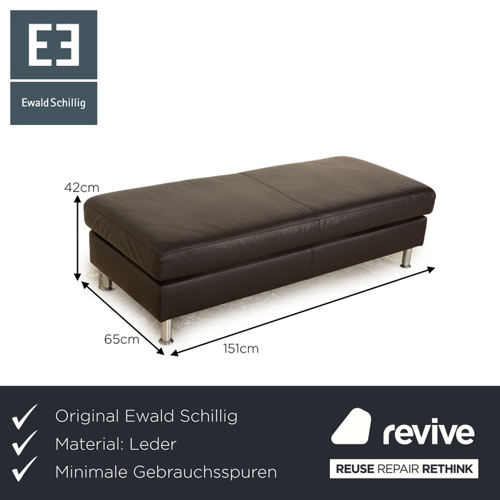 Ewald Schillig Concept Plus Leder Hocker Dunkelbraun