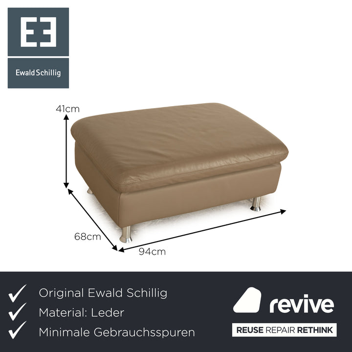 Ewald Schillig Tabouret en Cuir Concept Plus Gris Taupe