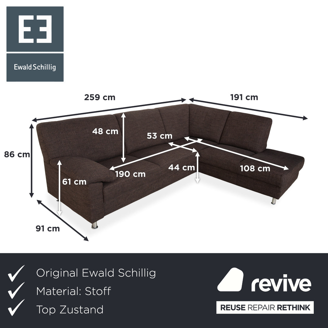 Ewald Schillig Concept Plus Stoff Ecksofa Braun Grau Sofa Couch