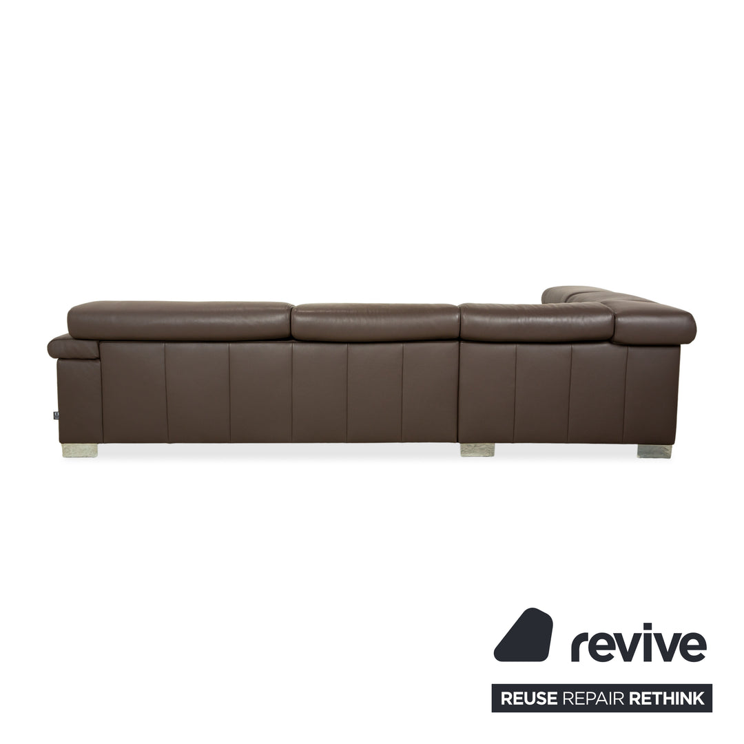 Ewald Schillig Courage Leder Ecksofa Braun manuelle Funktion Sofa Couch