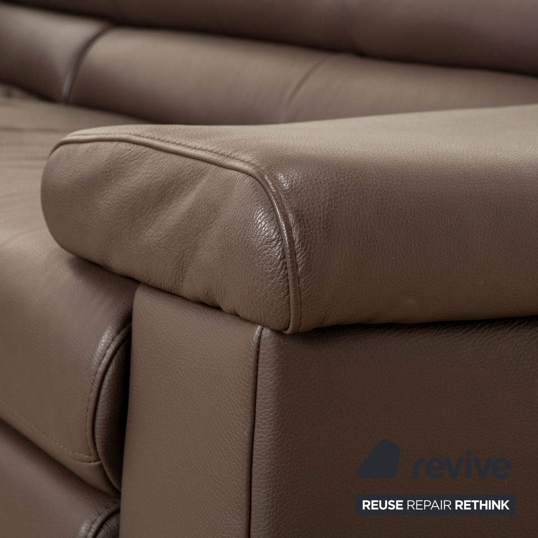 Ewald Schillig Courage Leder Ecksofa Braun manuelle Funktion Sofa Couch