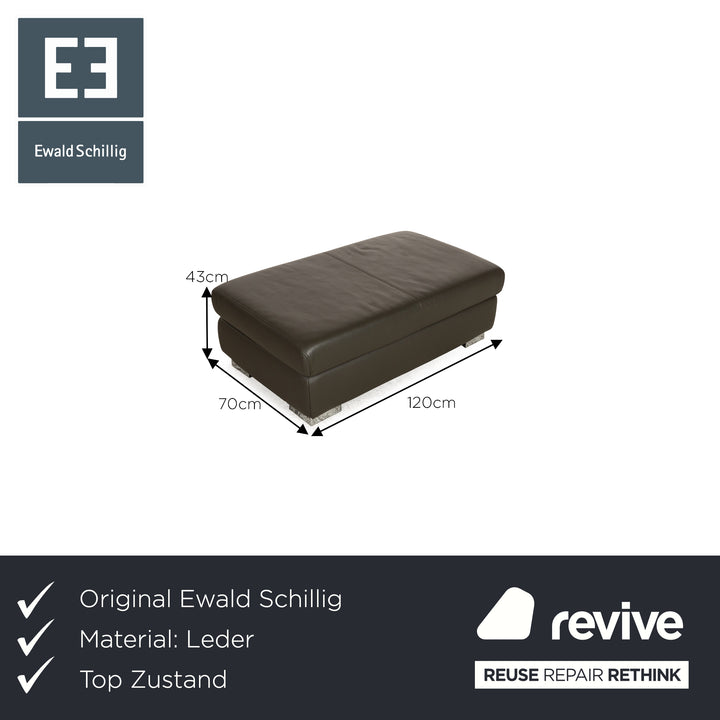 Ewald Schillig Courage Leder Hocker Grün