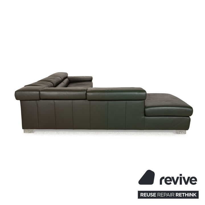 Ewald Schillig Courage Leder Sofa Grün Ecksofa Couch Funktion