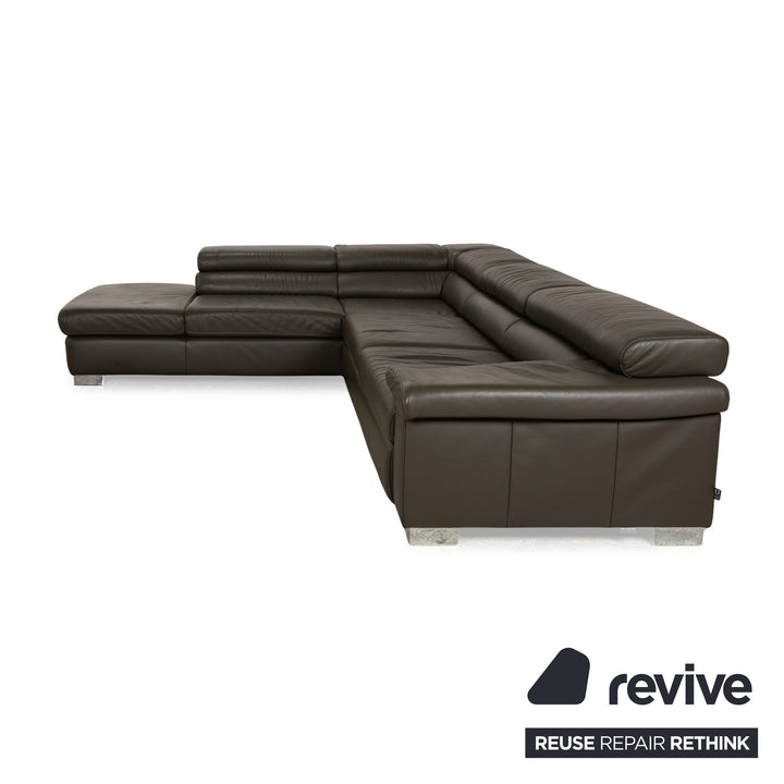 Ewald Schillig Courage Leder Sofa Grün Ecksofa Couch Funktion