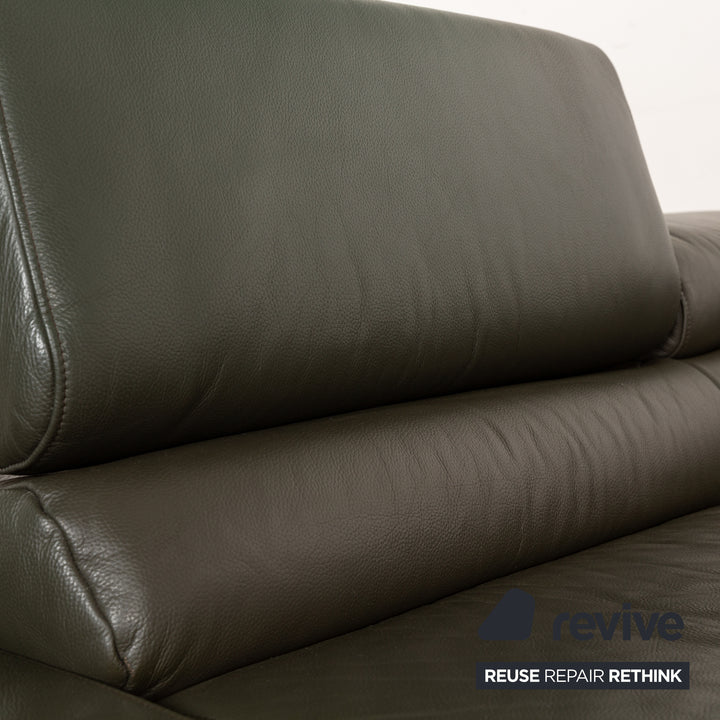 Ewald Schillig Courage Leder Sofa Grün Ecksofa Couch Funktion