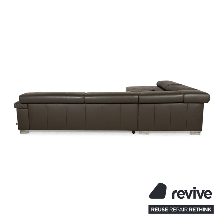 Ewald Schillig Courage Leder Sofa Grün Ecksofa Couch Funktion