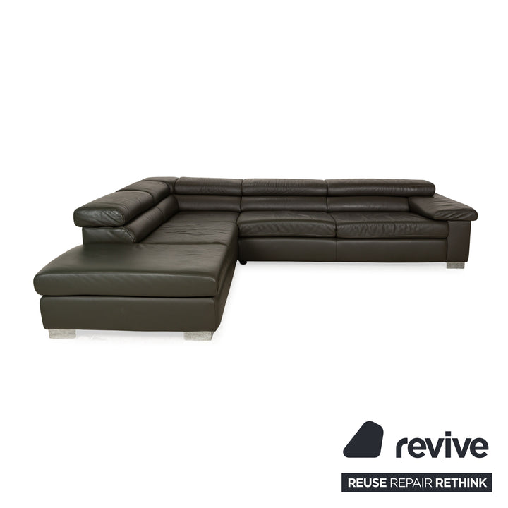 Ewald Schillig Courage Leder Sofa Grün Ecksofa Couch Funktion