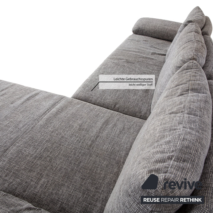 Ewald Schillig Diva fabric corner sofa grey manual function sofa couch