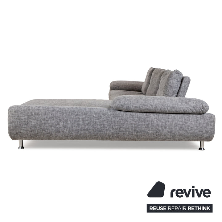 Ewald Schillig Diva fabric corner sofa grey manual function sofa couch