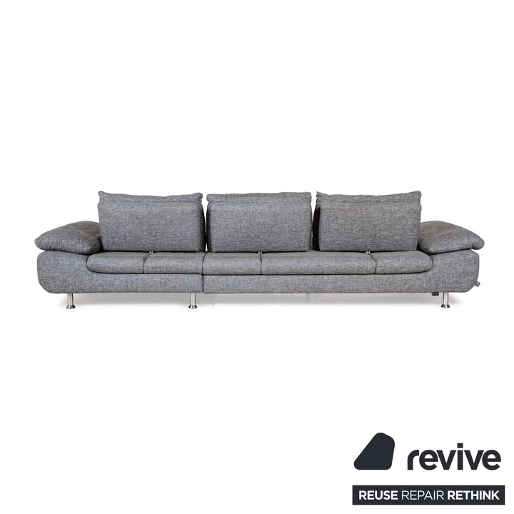 Ewald Schillig Diva fabric corner sofa grey manual function sofa couch