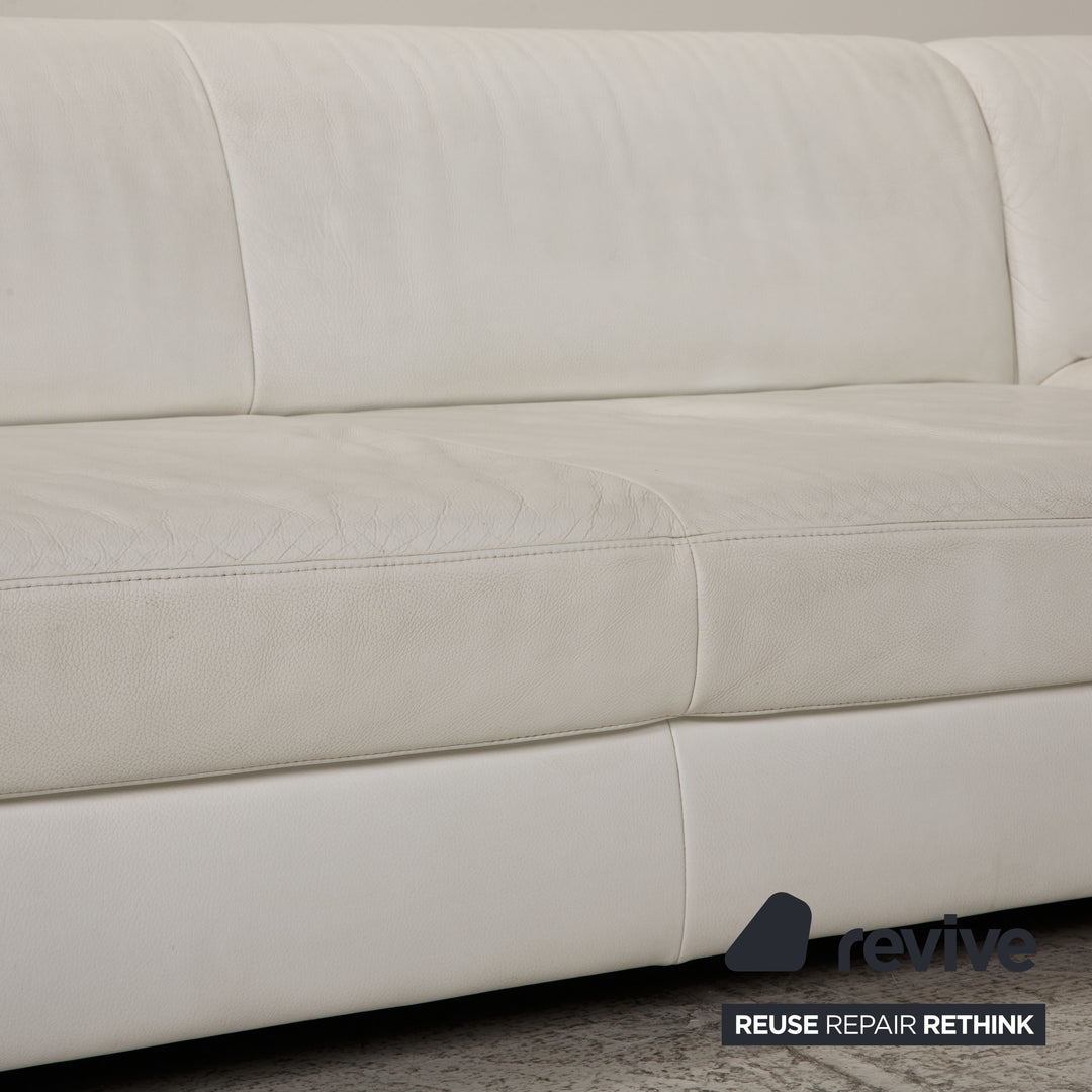Ewald Schillig Donna Leder Sofa Weiß Ecksofa Couch