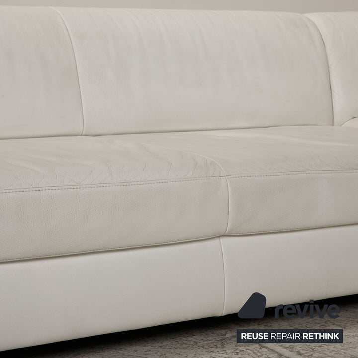 Ewald Schillig Donna Leder Sofa Weiß Ecksofa Couch