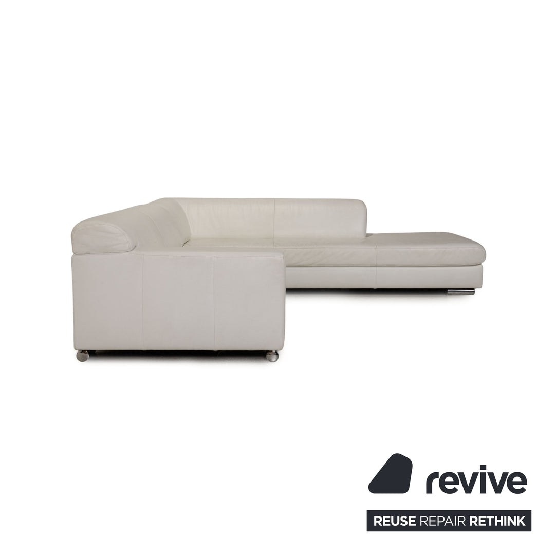 Ewald Schillig Donna Leder Sofa Weiß Ecksofa Couch
