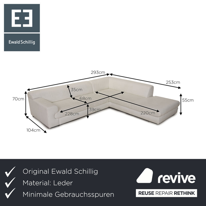 Ewald Schillig Donna Leder Sofa Weiß Ecksofa Couch