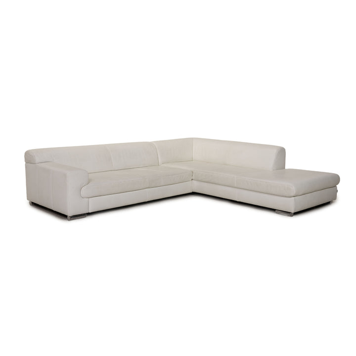 Ewald Schillig Donna Leder Sofa Weiß Ecksofa Couch