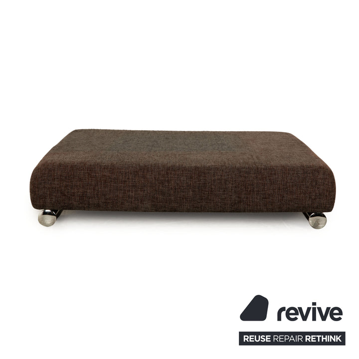 Ewald Schillig Donna Stoff Hocker Grau Braun