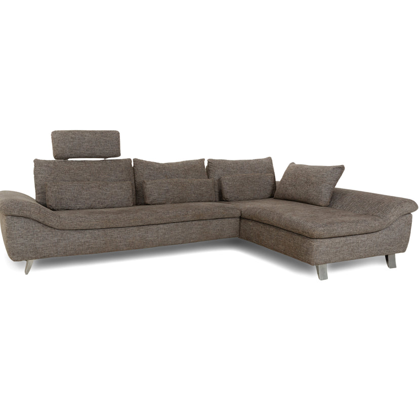 Ewald Schillig Dragon Stoff Ecksofa Grau Sofa Couch manuelle Funktion