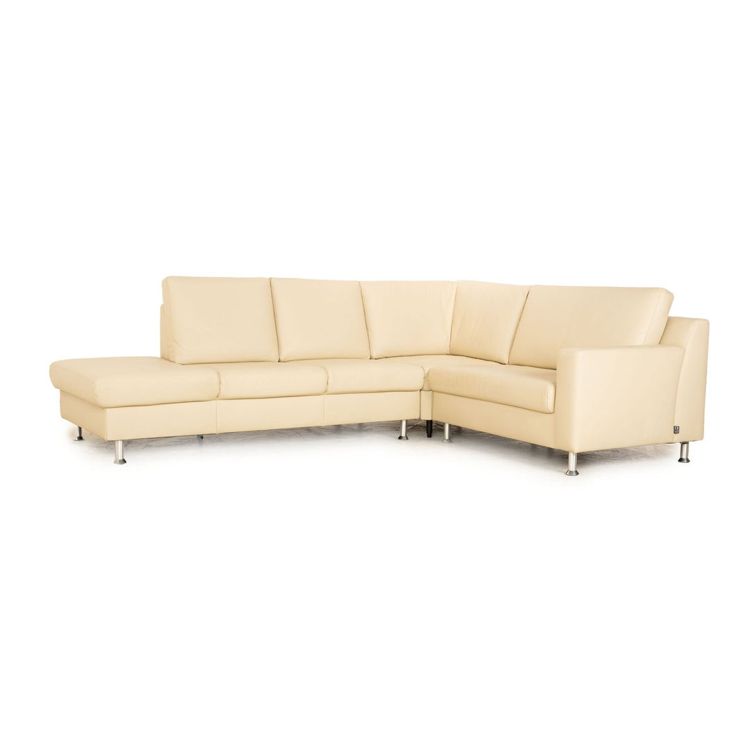 Ewald Schillig Flex Plus corner sofa leather cream