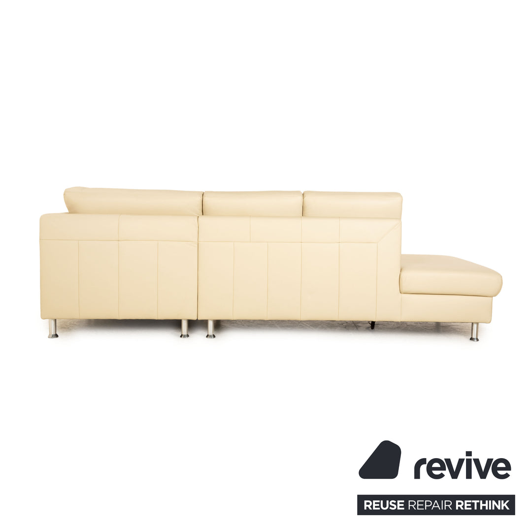Ewald Schillig Flex Plus corner sofa leather cream