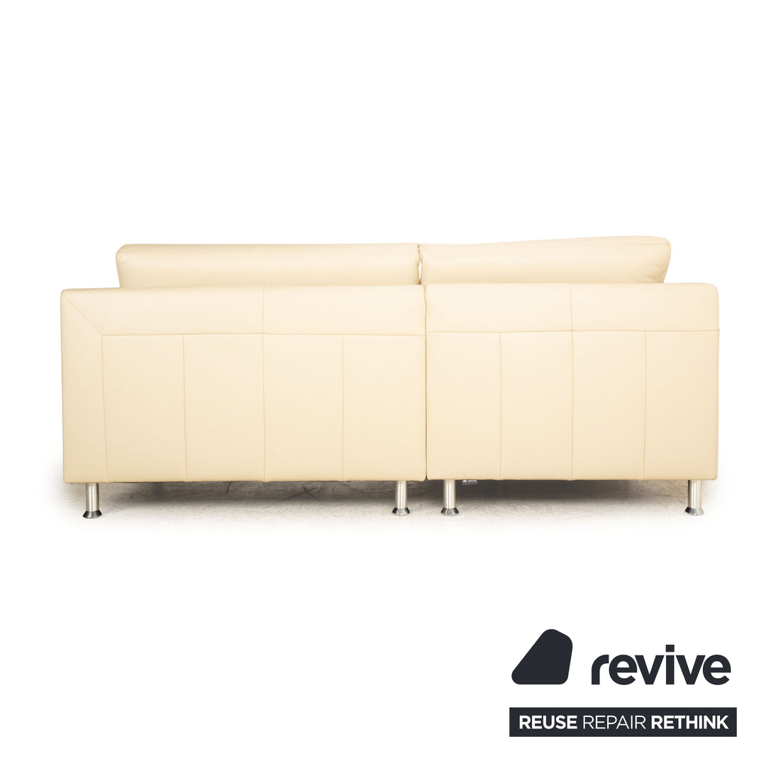 Ewald Schillig Flex Plus corner sofa leather cream