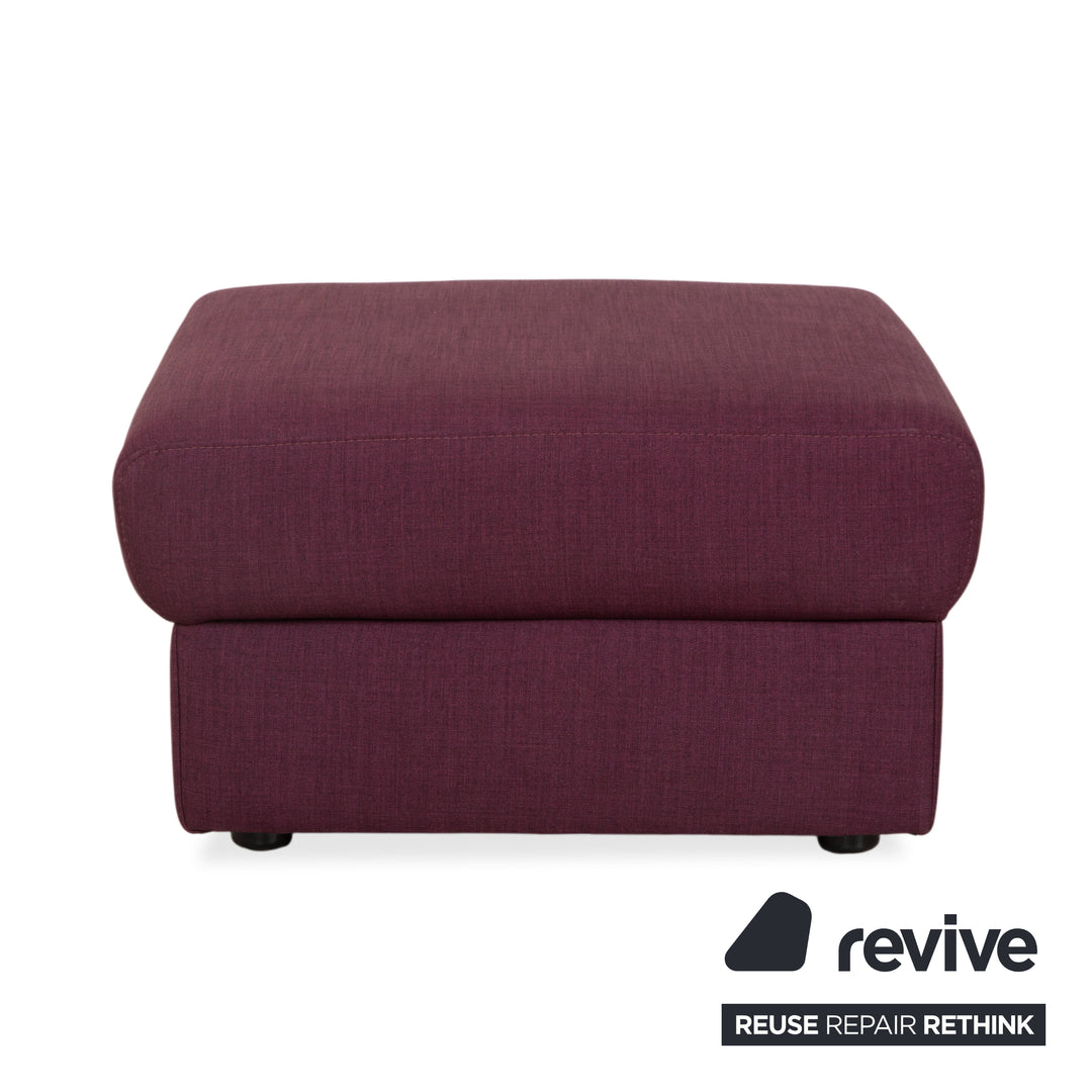 Canapé trois places Ewald Schillig Flex Plus en tissu avec pouf, violet, aubergine et rouge