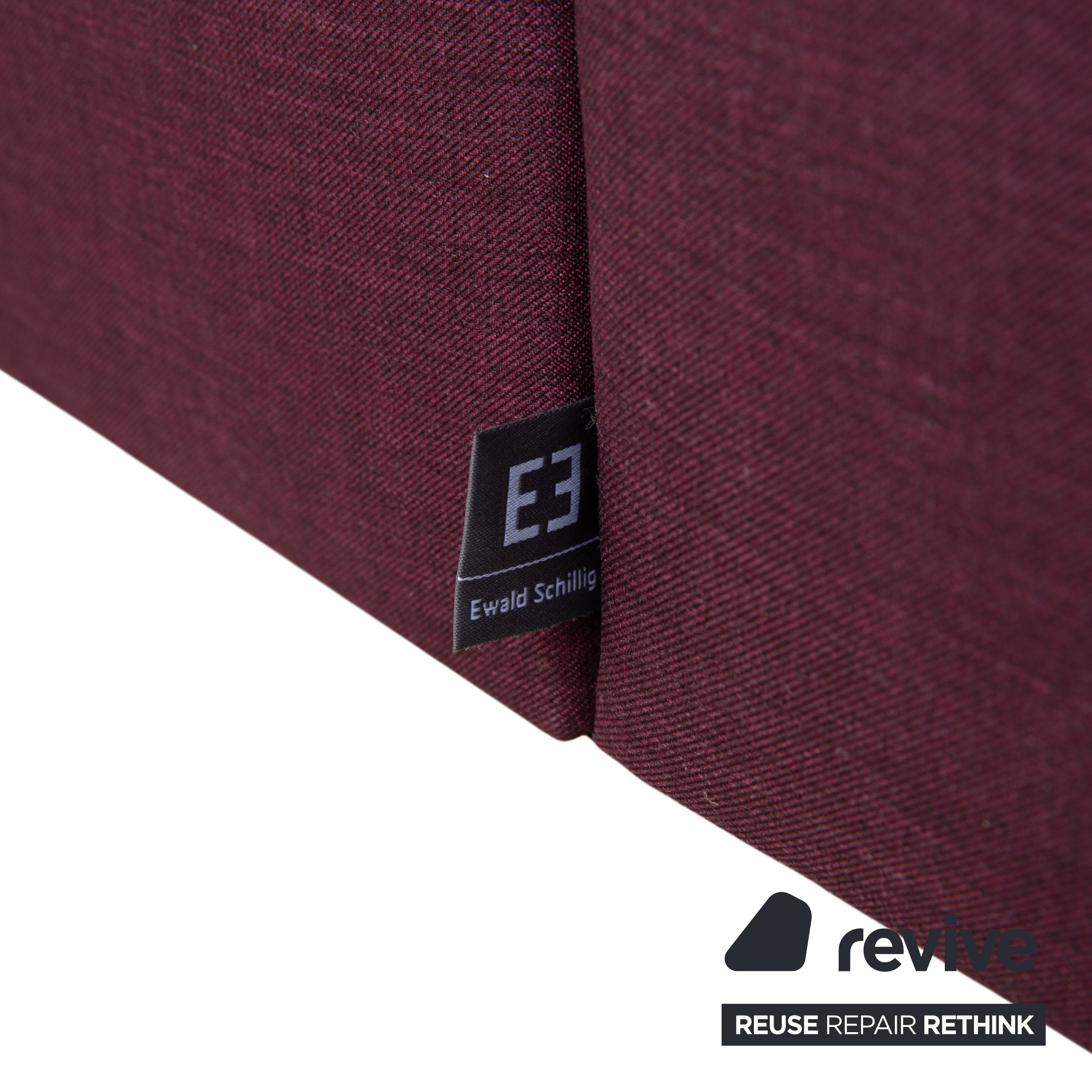 Ewald Schillig Flex Plus Stoff Dreisitzer mit Hocker Lila Aubergine Rot Sofa Couch