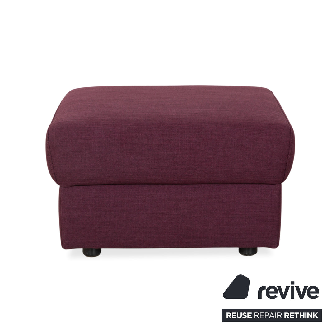 Canapé trois places Ewald Schillig Flex Plus en tissu avec pouf, violet, aubergine et rouge